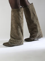 Laarzen Uit Leder N�6 Groen women AN31-vue-porte